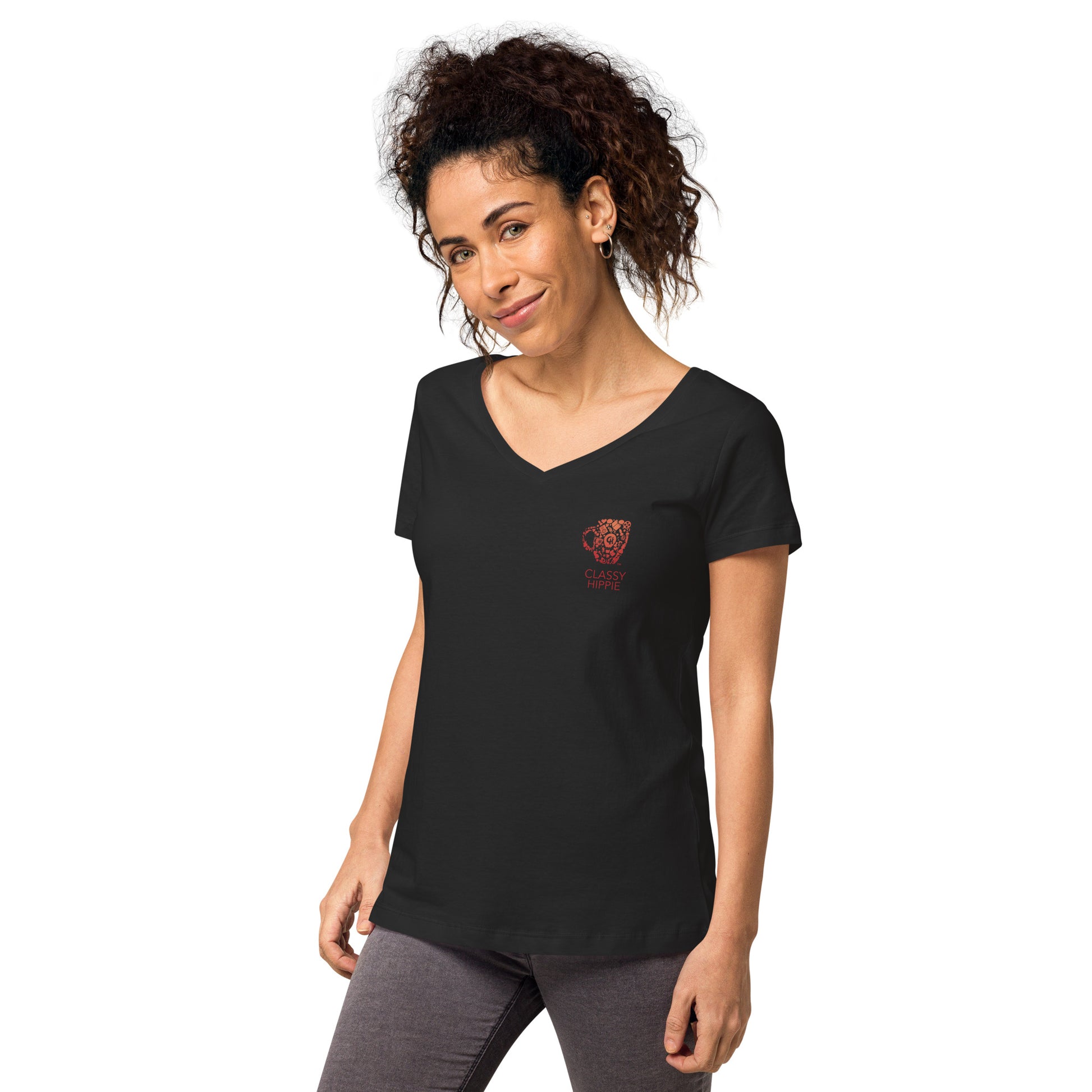 Classy Hippie Women’s fitted v-neck t-shirt